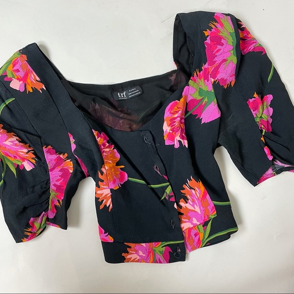 Zara (trf collection) 80s Inspired Floral Blouse - Picture 4 of 8